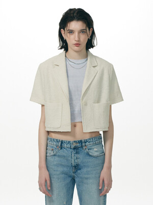 LL CROP POCKET JACKET(IVORY)