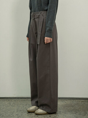 SIPT7054 wide volume chino pants_Charcoal
