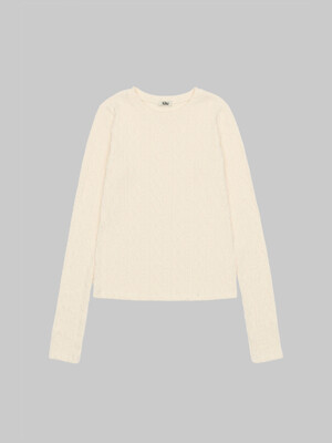 CABLE JERSY TEE _ CREAM