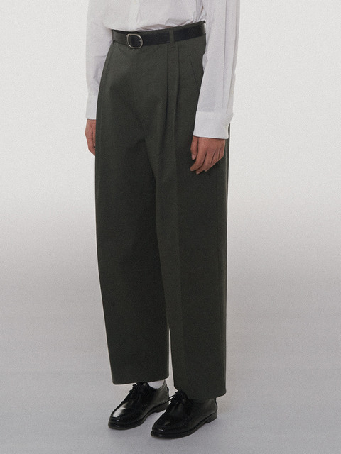 팬츠 - 떼뚜 (tetu) - Classic Pintuck Pants (Khaki Gray)