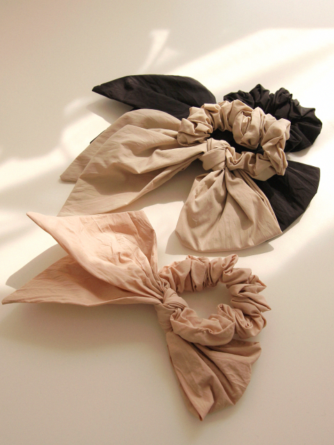 헤어액세서리 - 제이로렌 (J.Lauren) - Cotton Ribbon Scrunchies H0956