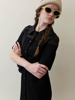 23 Summer_ Black Twill Maxi Dress