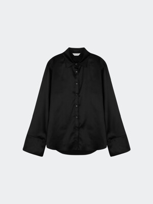 OVERCUFF SILKY SHIRT BLACK