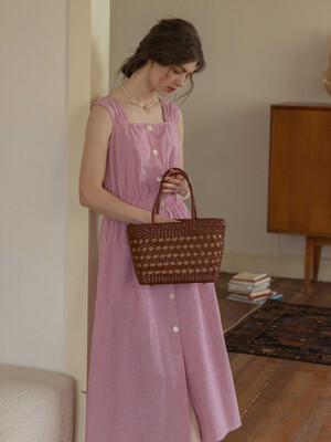 CAITIN vintage sleeveless dress_rose red
