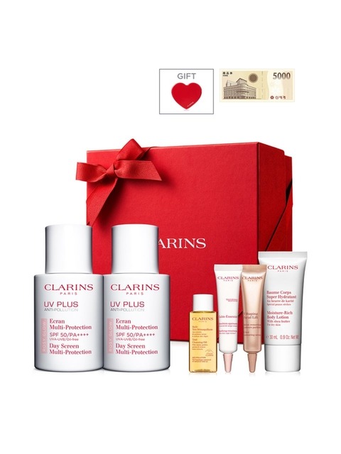 선케어 - 클라랑스 (CLARINS) - [상품권] UV플러스 3P 30ml 듀오(+디럭스 4종&하트거울)