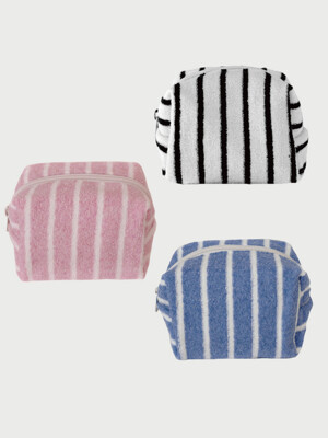 Stripe terry pouch (3colors)(S,L)