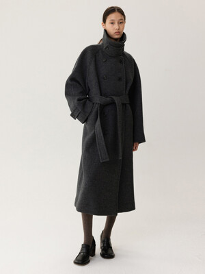 FW23 Madison Double Coat Dark Gray Melange