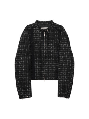 TWEED RACING JUMPER IN BLACK