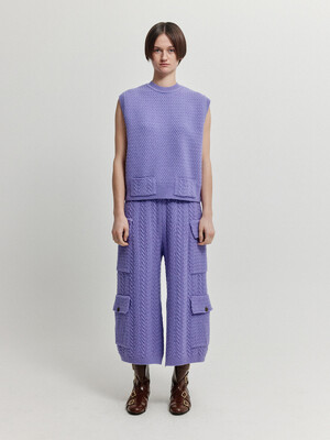 XEA Pocket Cable knit Pants - Purple