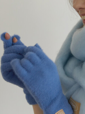 hairy finger hole gloves (G008_blue)
