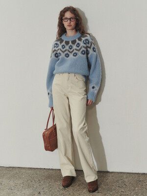 BRUSHED STRAIGHT JEANS CREAM_UDPA3D231CR