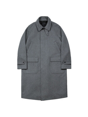 Bonheur Wool Balmacaan Coat (Gray)