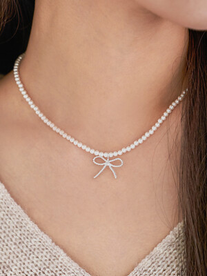 [SILVER] 3 P S RIBBON PENDANT N (2 COLORS)