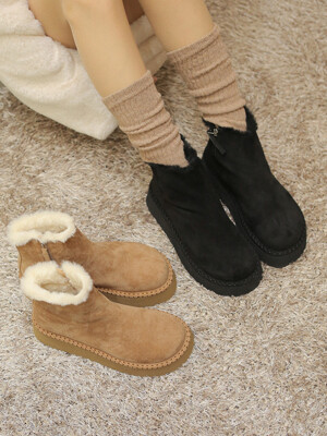 ljh7036 Platform fur ankle boots _ 2colors