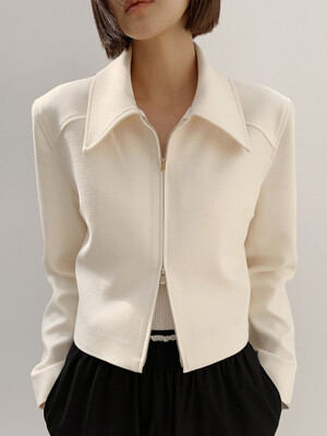 Incision Crop Jacket_IVORY