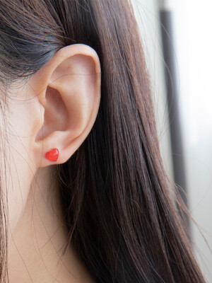 Red Onyx Heart Earring