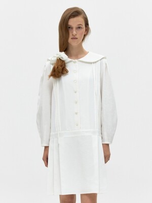 [리퍼브] pleats dress - white