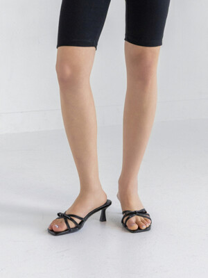 레터링 보우 뮬 BLACK 5.5cm