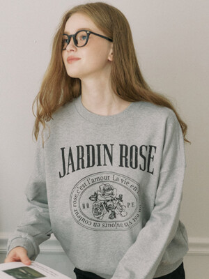 Jardin Rose Sweatshirt - Melange Grey