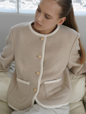 HARA TWEED WOOL JACKET (BEIGE)