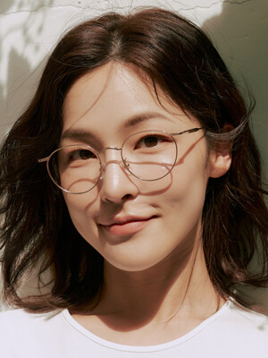 AL8402 2424G 티타늄 로즈골드 레이어드 브릿지 안경테 블루라이트 렌즈 선택