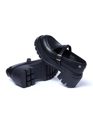 FLOWER RIVET T-STRAP LOAFERS_BLACK