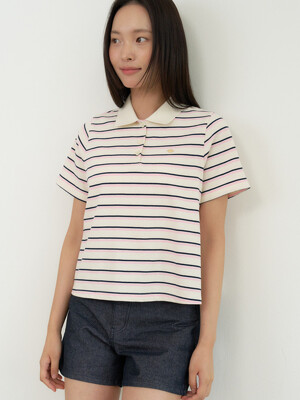 Label Peplum Collar T-shirt_Pink