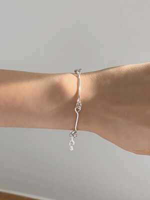 silver925 stick bold chain bracelet