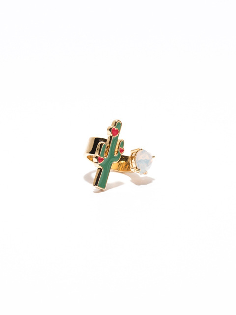 [PLAIN] CACTUS WITH STONE RING_GOLD