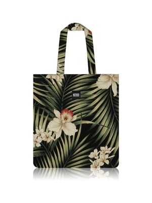 Fern Hawaiian Flat Tote Bag (Black)