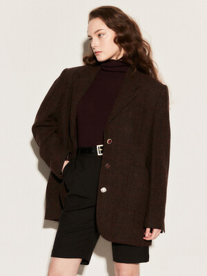 Custom button jacket 007 Brown