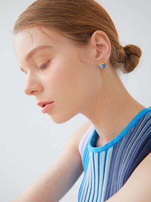 STRATUM daily round earring (Classic Blue)