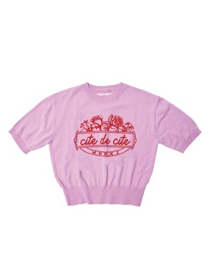 CitedeCite Pink Half Sleeve knit_PINK