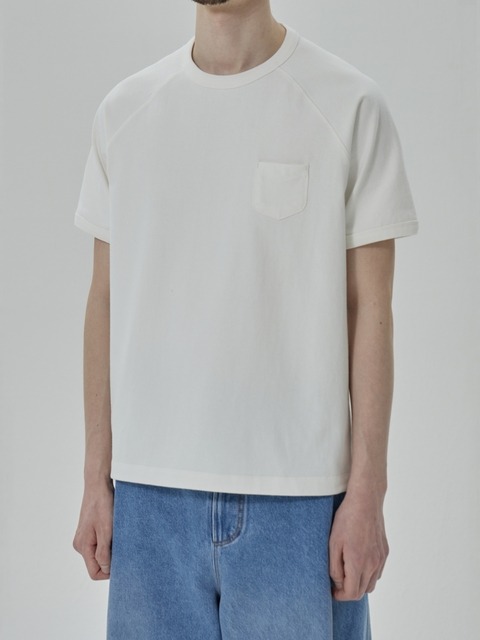 티셔츠 - 에스파이벗 (ASPIVOT) - 페니 포켓 래글런 숏슬리브(off-white)