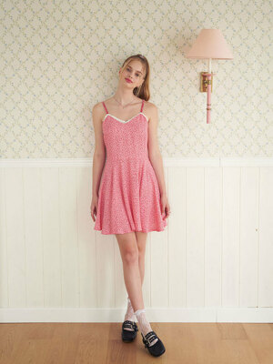 cherry berry dress (pink) / 체리 베리 미니원피스 핑크
