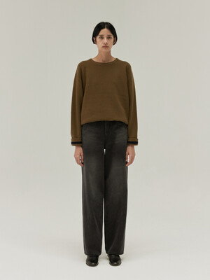 round cashmere knit (olive)
