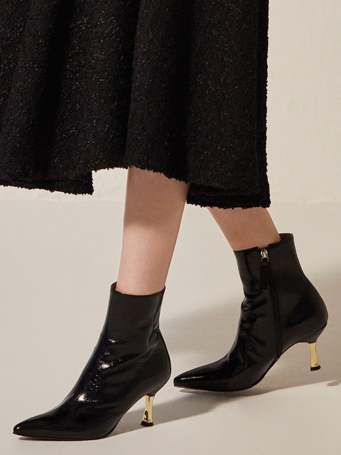 부츠 - 브리아나 (BRIANA) - Golden heel Ankle Boots_Black