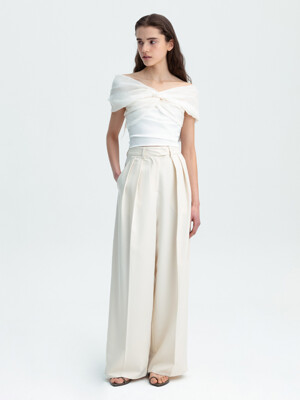 WIDE  PLEATS SLACKS_TT3S401IV