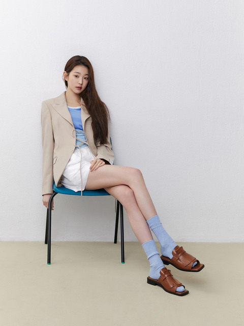 뮬/슬리퍼 - 슈콤마보니 (SUECOMMA BONNIE) - [장원영 착용] Fringe slipper(brown)_DG2AM23001BRN