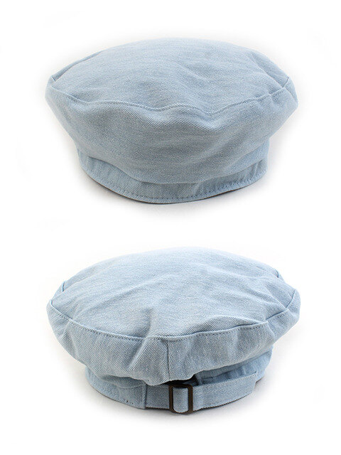 모자,모자 - 유니버셜 케미스트리 (Universal chemistry) - Belted Washing Light Denim Beret 베레모