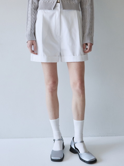 팬츠 - 얀13 (YAN13) - CABRA ROLL UP PANTS_WHITE