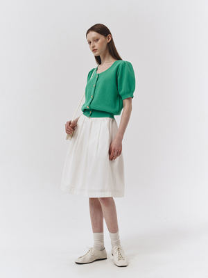CLASSIC MIDI FULL SKIRT IVORY_UDSK3B222IV