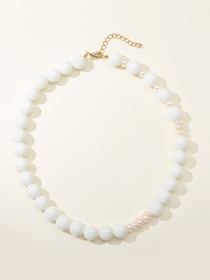 White Chalcedony Gemstone Necklace