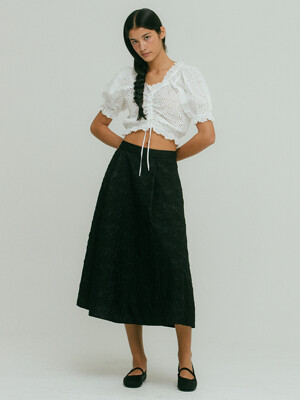 Flor Jacquard Tuck Skirt VC2333SK006M