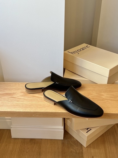 뮬/슬리퍼 - 효에이브 (hyoave) - Eddie Loafer Mules - Black