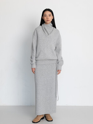 [단독] ALPACA BLEND LONG SKIRT [GRAY]