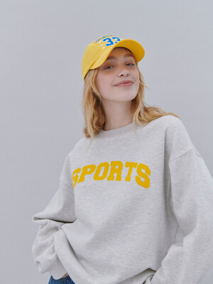 Sports Flocking Print Sweatshirt (OATMEAL)