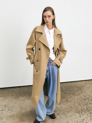 [HACIE X ITALY] CLASSIC COTTON OVERSIZE TRENCH COAT [3COLORS]