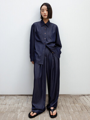 Stitch Two Tuck Pants_Indigo