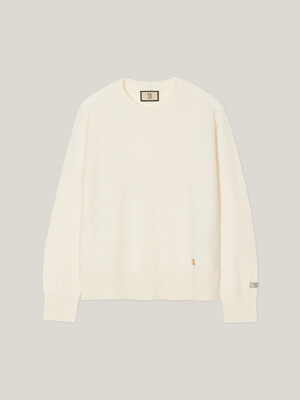 Cashmere 100% Alma Essential Pullover (Cream Ivory)